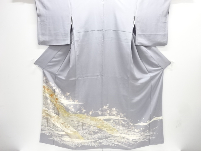 金彩流水に菊桜模様刺繍一つ紋色留袖(比翼衿付き)